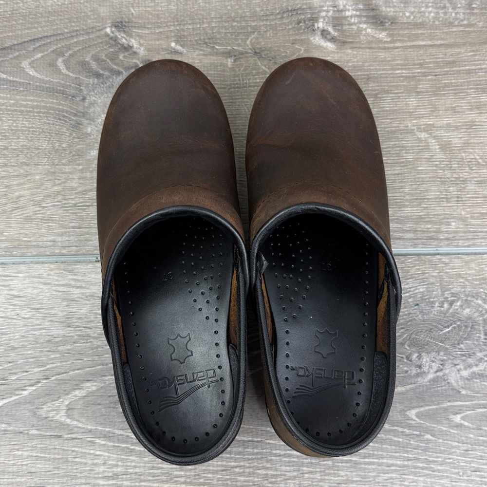 Dansko Professional Oiled Brown Leather Clogs Size 37 (6.5-7) - Picture 5 of 11